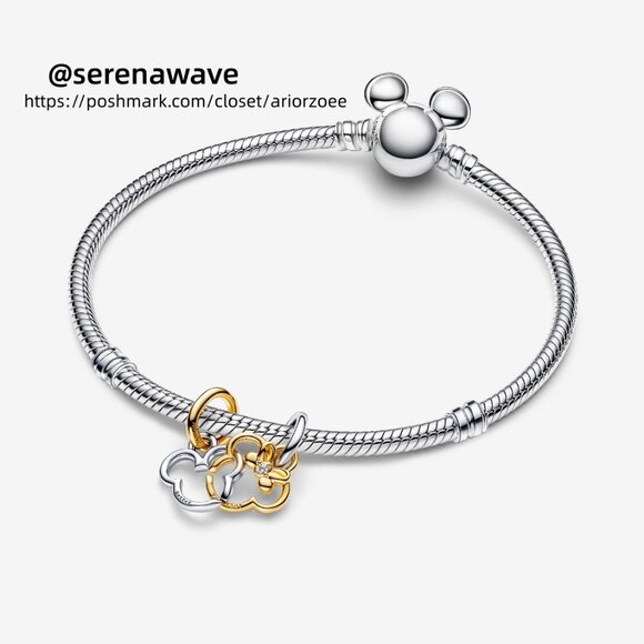 Pandora Disney Mickey Mouse & Minnie Mouse Splittable Dangle Charm - Picture 3 of 5
